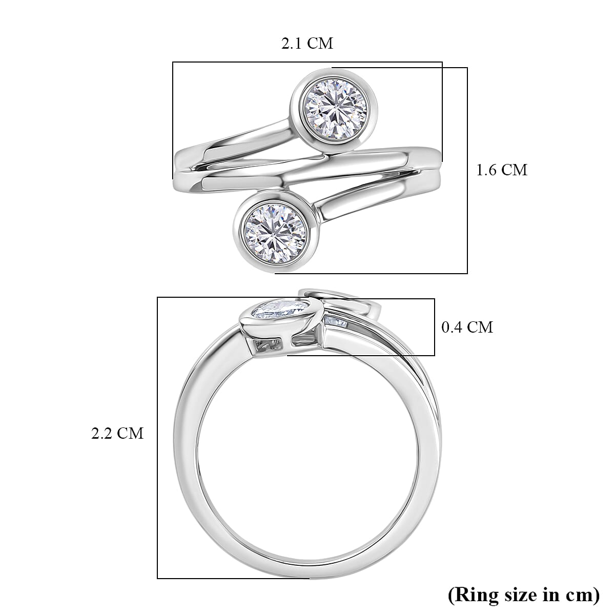D'Joy Moissanite Ring in Platinum Overlay Sterling Silver 8250683 6