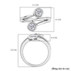 D'Joy Moissanite Ring in Platinum Overlay Sterling Silver