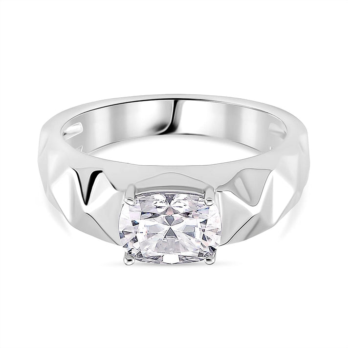 1.3 Ct. Moissanite Solitaire Ring in Rhodium Sterling Silver 8274373 1