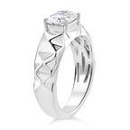 D'Joy Moissanite Ring in Rhodium Overlay Sterling Silver 1.30 Ct.