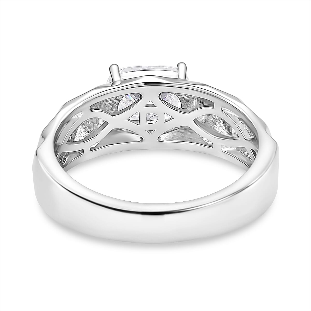 1.3 Ct. Moissanite Solitaire Ring in Rhodium Sterling Silver 8274373 5