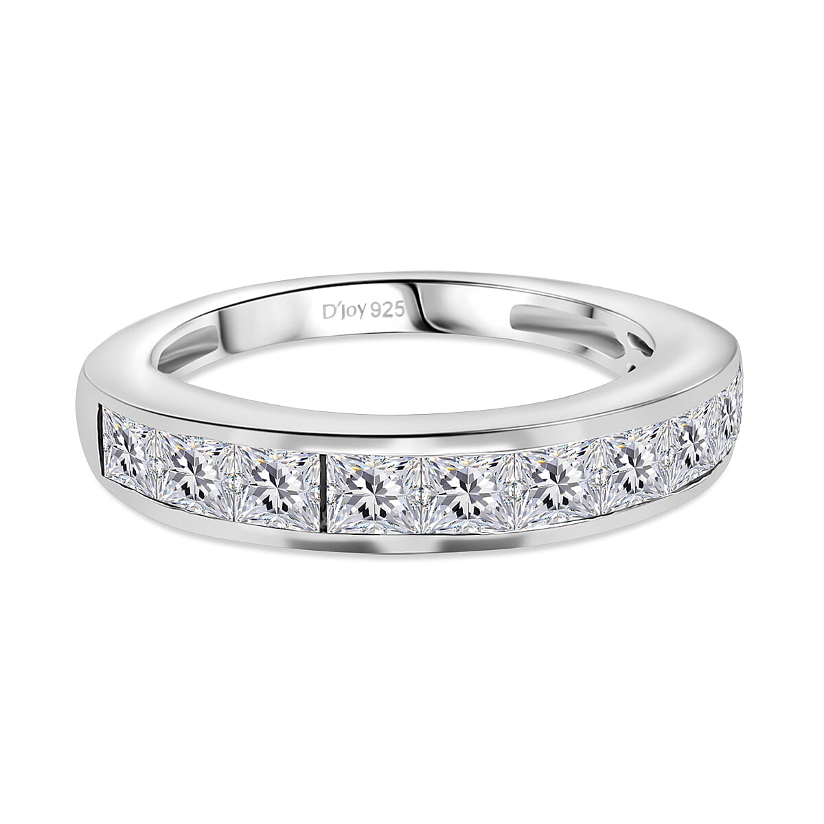 1.4 Ct. Moissanite Band Ring in Rhodium Sterling Silver V32551031 0
