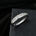 D'Joy Moissanite Band Ring in Rhodium Overlay Sterling Silver 1.38 Ct.