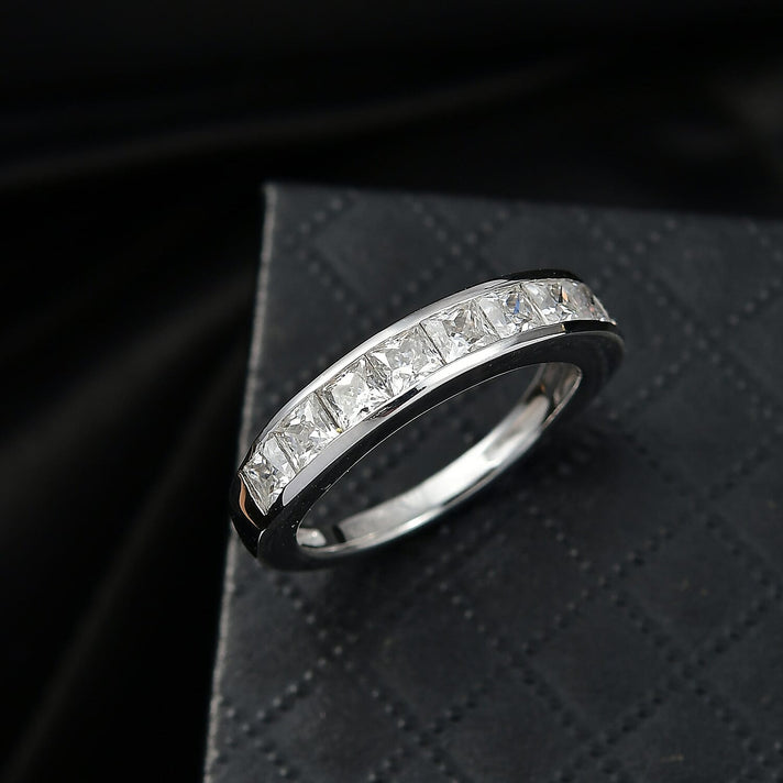 1.4 Ct. Moissanite Band Ring in Rhodium Sterling Silver 8351359 2