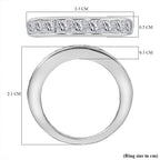 D'Joy Moissanite Band Ring in Rhodium Overlay Sterling Silver 1.38 Ct.