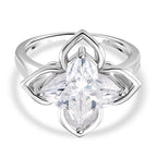 D'Joy Moissanite Ring in Rhodium Overlay Sterling Silver 6.00 Ct.