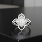 D'Joy Moissanite Ring in Rhodium Overlay Sterling Silver 6.00 Ct.