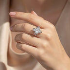 D'Joy Moissanite Ring in Rhodium Overlay Sterling Silver 6.00 Ct.