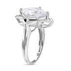 D'Joy Moissanite Ring in Rhodium Overlay Sterling Silver 6.00 Ct.
