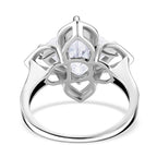D'Joy Moissanite Ring in Rhodium Overlay Sterling Silver 6.00 Ct.