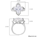 D'Joy Moissanite Ring in Rhodium Overlay Sterling Silver 6.00 Ct.