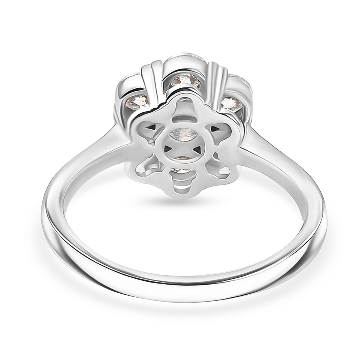 D'Joy Moissanite Floral Ring in Yellow Gold Plated and Platinum Overlay Sterling Silver 1.28 Ct. 8421642 5
