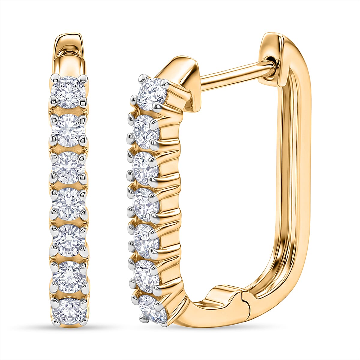D'Joy Moissanite Full Hoop Earring in Yellow Gold Plated Sterling Silver 8438407 0