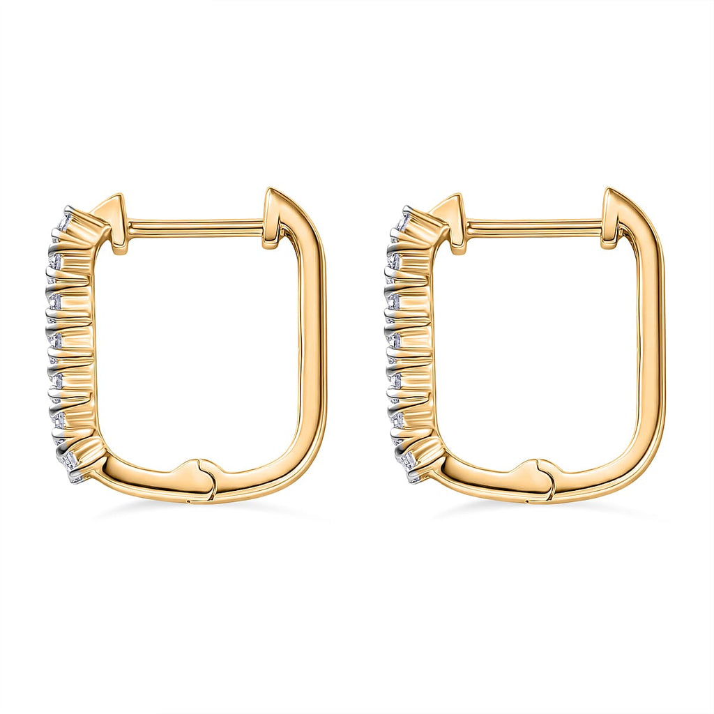 D'Joy Moissanite Full Hoop Earring in Yellow Gold Plated Sterling Silver