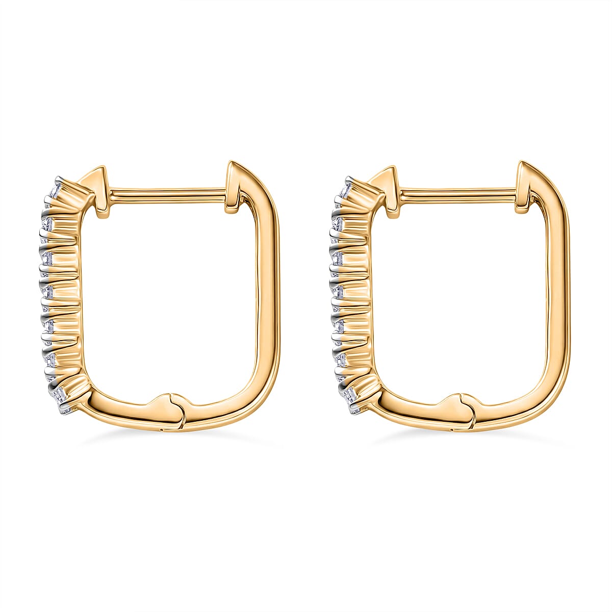 D'Joy Moissanite Full Hoop Earring in Yellow Gold Plated Sterling Silver 8438407 4
