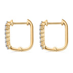 D'Joy Moissanite Full Hoop Earring in Yellow Gold Plated Sterling Silver