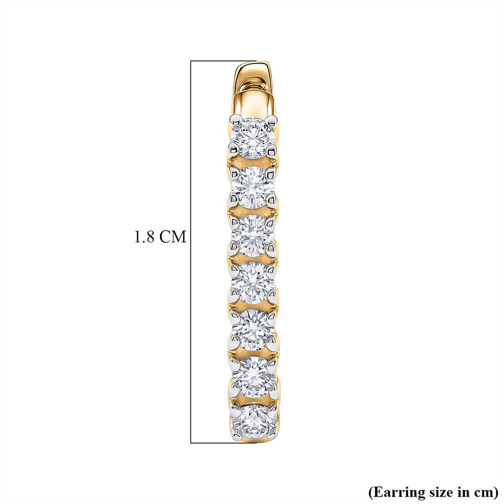 D'Joy Moissanite Full Hoop Earring in Yellow Gold Plated Sterling Silver
