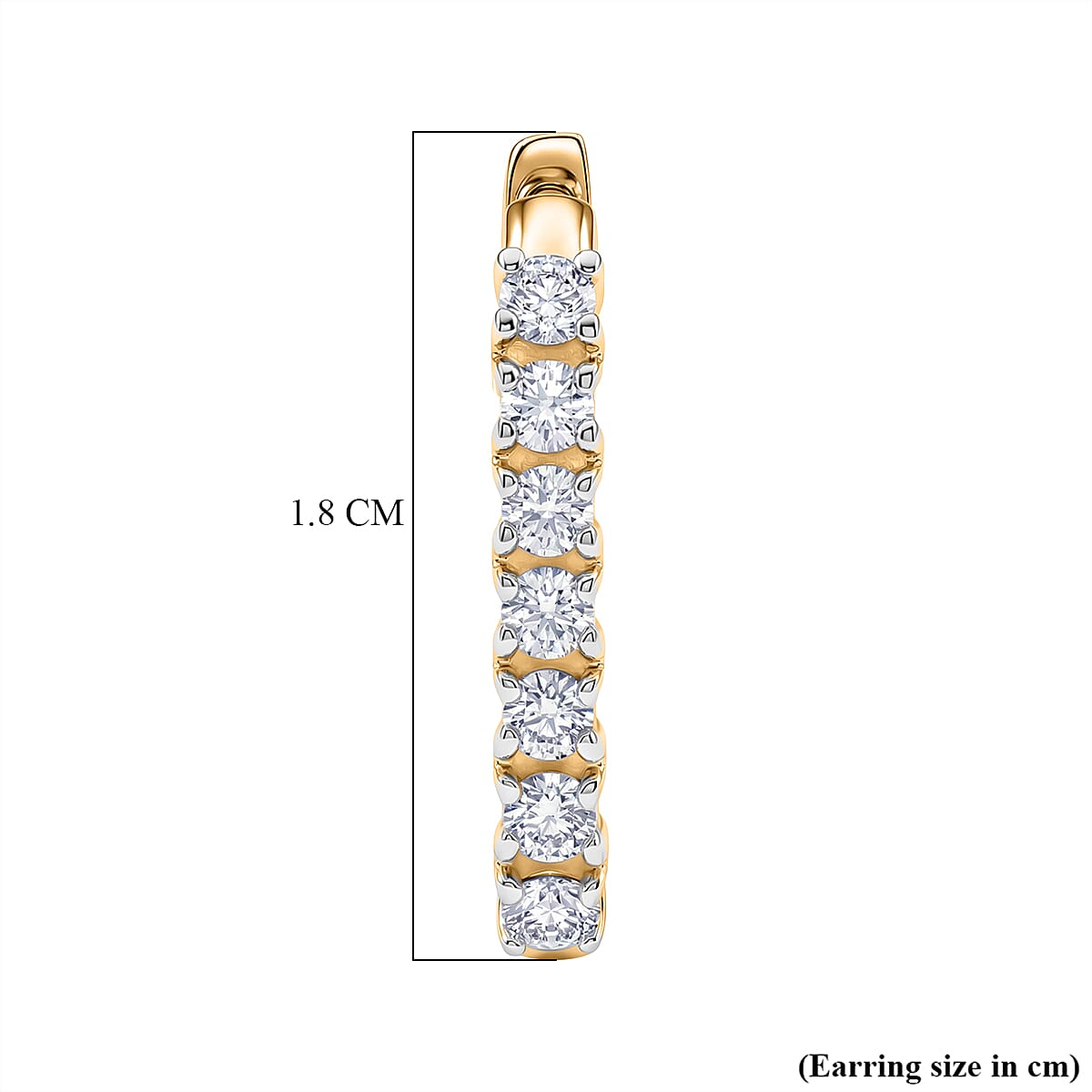 D'Joy Moissanite Full Hoop Earring in Yellow Gold Plated Sterling Silver 8438407 5