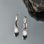 D'Joy - Moissanite Solitaire Full Hoop Earring in Platinum Overlay Sterling Silver