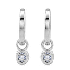 D'Joy - Moissanite Solitaire Full Hoop Earring in Platinum Overlay Sterling Silver