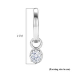 D'Joy - Moissanite Solitaire Full Hoop Earring in Platinum Overlay Sterling Silver