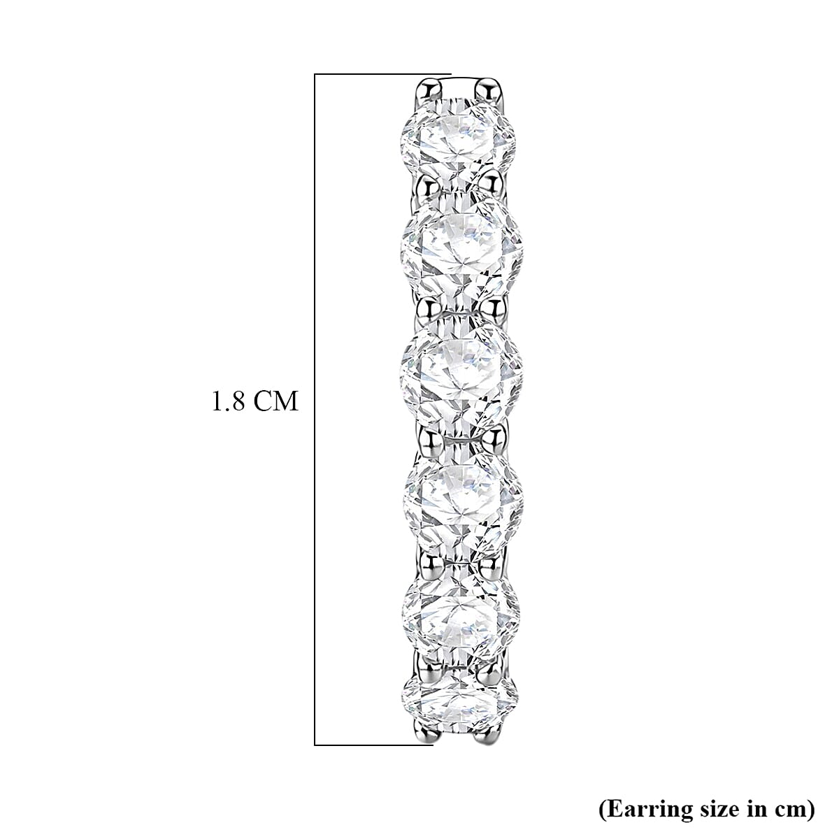 D'Joy GRA Certified Moissanite D-VVS1 Hoop Earring in Rhodium Overlay Sterling Silver 8503026 6