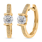 D'Joy Moissanite Full Hoop Earring in Yellow Gold Plated Sterling Silver