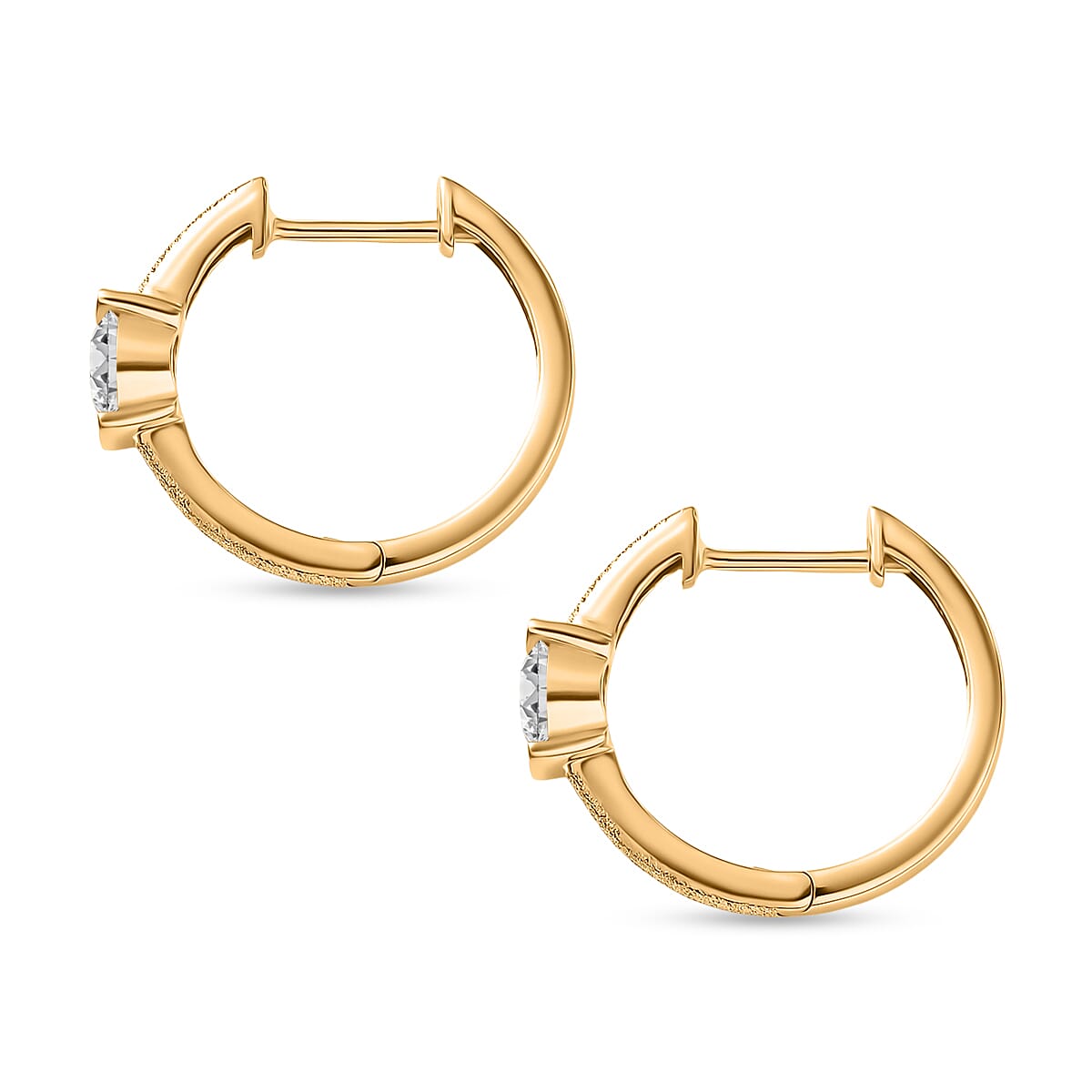 D'Joy Moissanite Full Hoop Earring in Yellow Gold Plated Sterling Silver 8419138 4