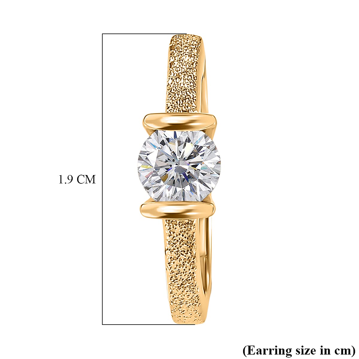 D'Joy Moissanite Full Hoop Earring in Yellow Gold Plated Sterling Silver 8419138 5
