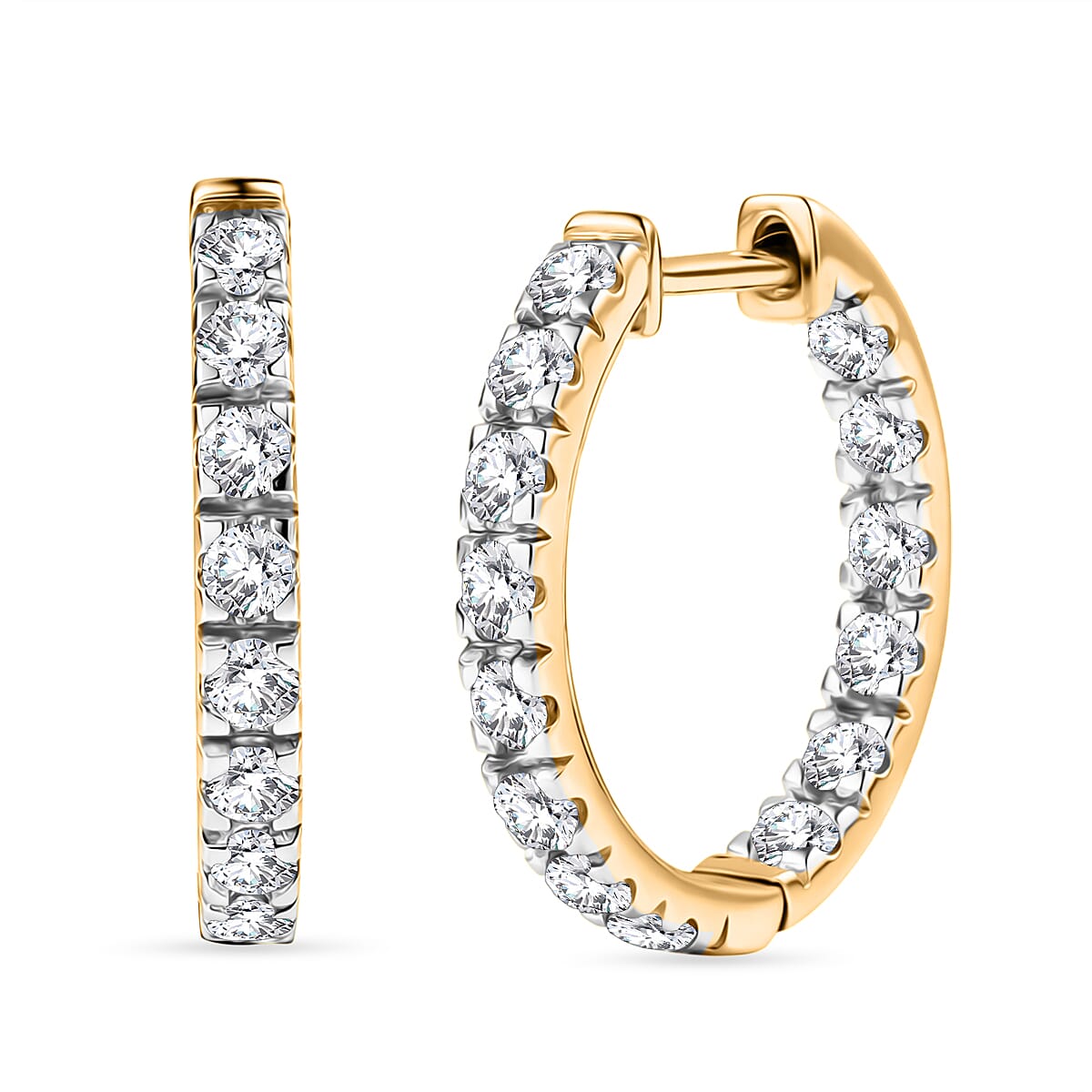 D'Joy - Moissanite Full Hoop Earring in Yellow Gold Plated Sterling Silver 8447213 0