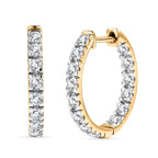 D'Joy Moissanite Full Hoop Earring in Yellow Gold Plated Sterling Silver