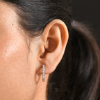 D'Joy Moissanite Full Hoop Earring in Yellow Gold Plated Sterling Silver