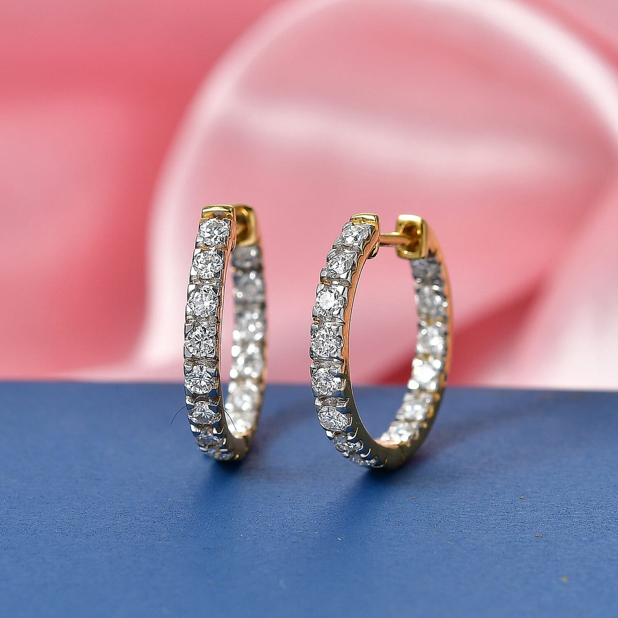 D'Joy - Moissanite Full Hoop Earring in Yellow Gold Plated Sterling Silver 8447213 3