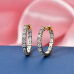 D'Joy Moissanite Full Hoop Earring in Yellow Gold Plated Sterling Silver