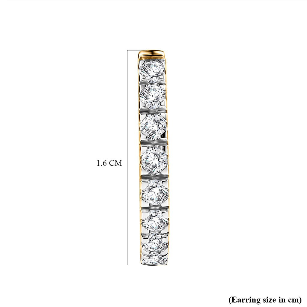 D'Joy Moissanite Full Hoop Earring in Yellow Gold Plated Sterling Silver