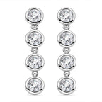 D'Joy Moissanite GRA Certified Earring with Push Back in Rhodium Overlay Sterling Silver