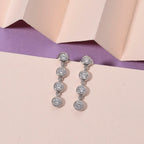 D'Joy Moissanite GRA Certified Earring with Push Back in Rhodium Overlay Sterling Silver