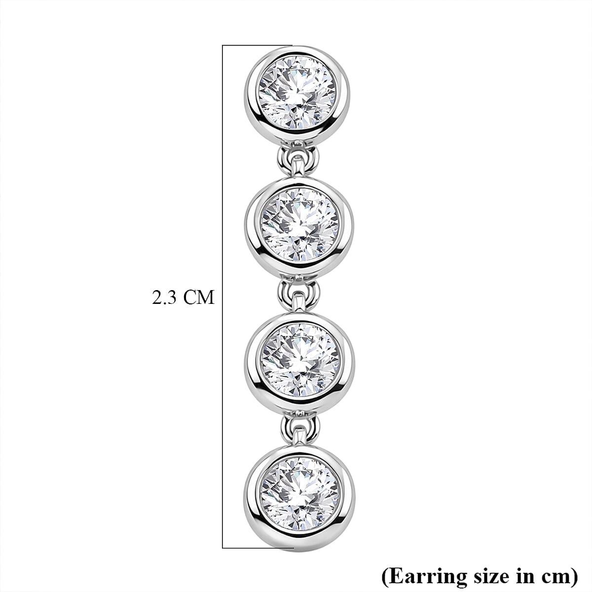 D'Joy - Moissanite GRA Certified Dangle Earring with Push Back in Rhodium Overlay Sterling Silver 8493523 5