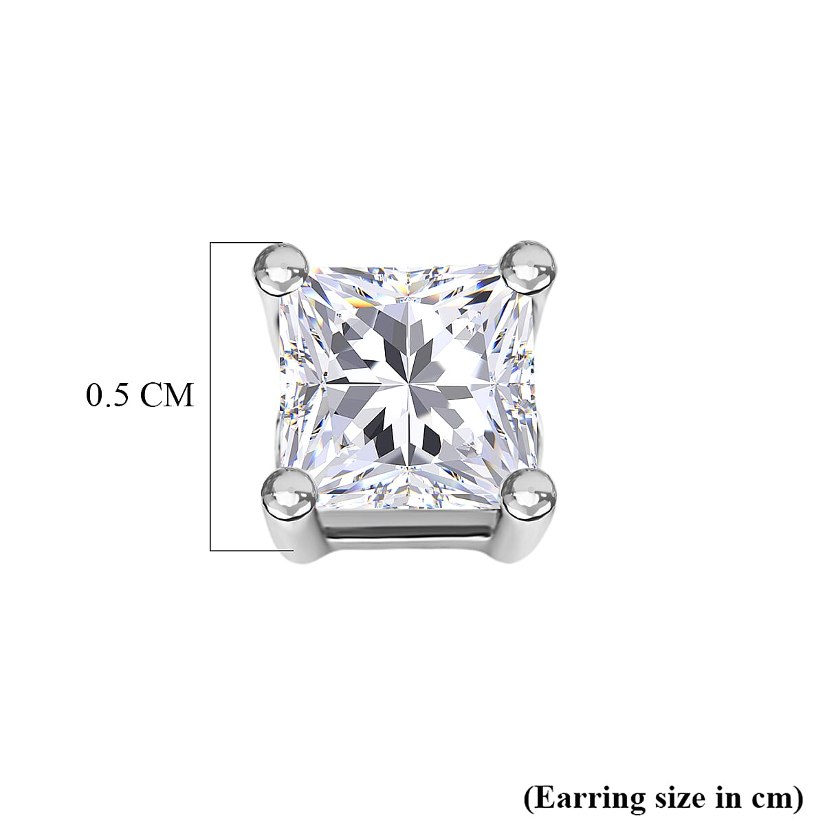 D'Joy - GRA Certified (D-VVS1) Moissanite Solitaire Stud Push Post Earring in Rhodium Overlay Sterling Silver 1.02 Ct. 8493540 6