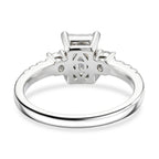 D'Joy - Moissanite GRA Certified Trilogy Ring in Rhodium Overlay Sterling Silver 2.10 Ct.