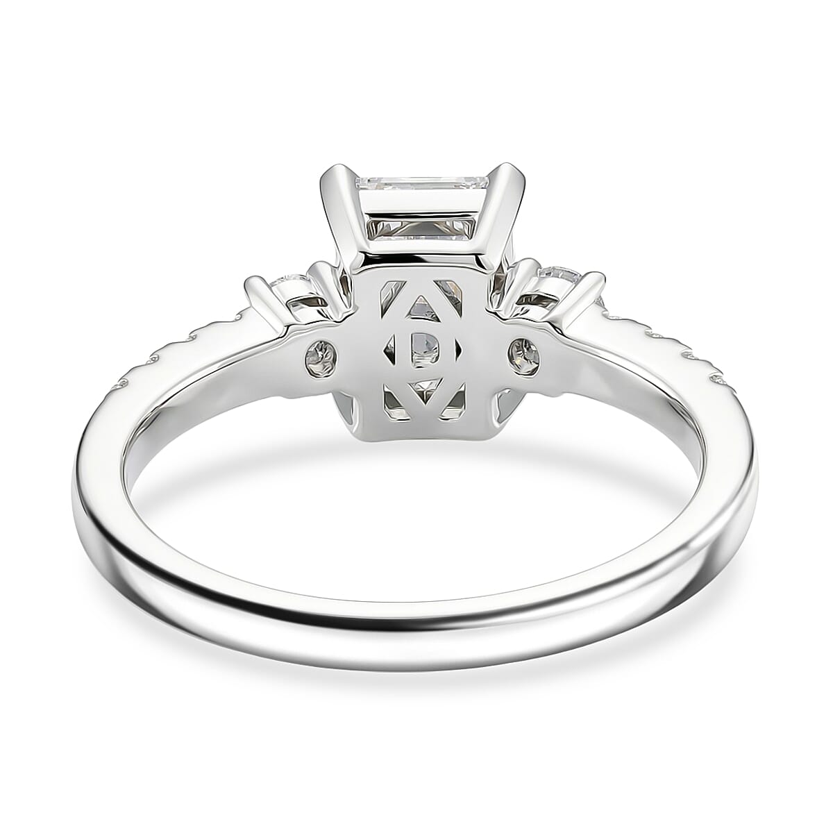 D'Joy - GRA Certified (D-VVS1) Moissanite Ring in Rhodium Overlay Sterling Silver 2.10 Ct. 8503029 5