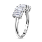 D'Joy - Moissanite Half Eternity Band Ring in Rhodium Overlay Sterling Silver 2.96 Ct.