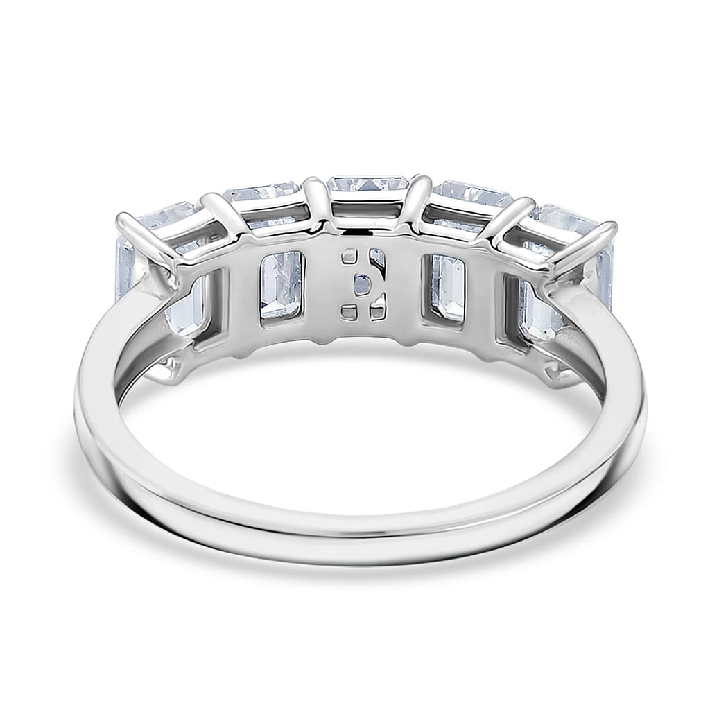 D'Joy - Moissanite Half Eternity Band Ring in Rhodium Overlay Sterling Silver 2.96 Ct.