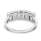 D'Joy - Moissanite Half Eternity Band Ring in Rhodium Overlay Sterling Silver 2.96 Ct.