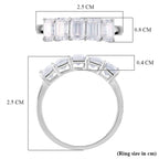 D'Joy - Moissanite Half Eternity Band Ring in Rhodium Overlay Sterling Silver 2.96 Ct.