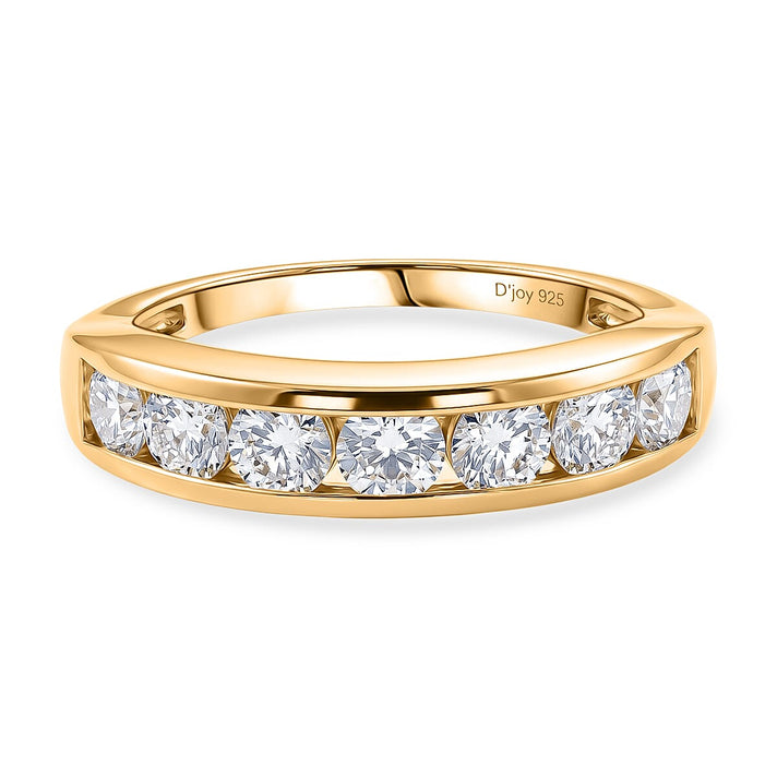 D'Joy - Moissanite Half Eternity Band Ring in Yellow Gold Plated Sterling Silver 1.65 Ct. 8547748 1