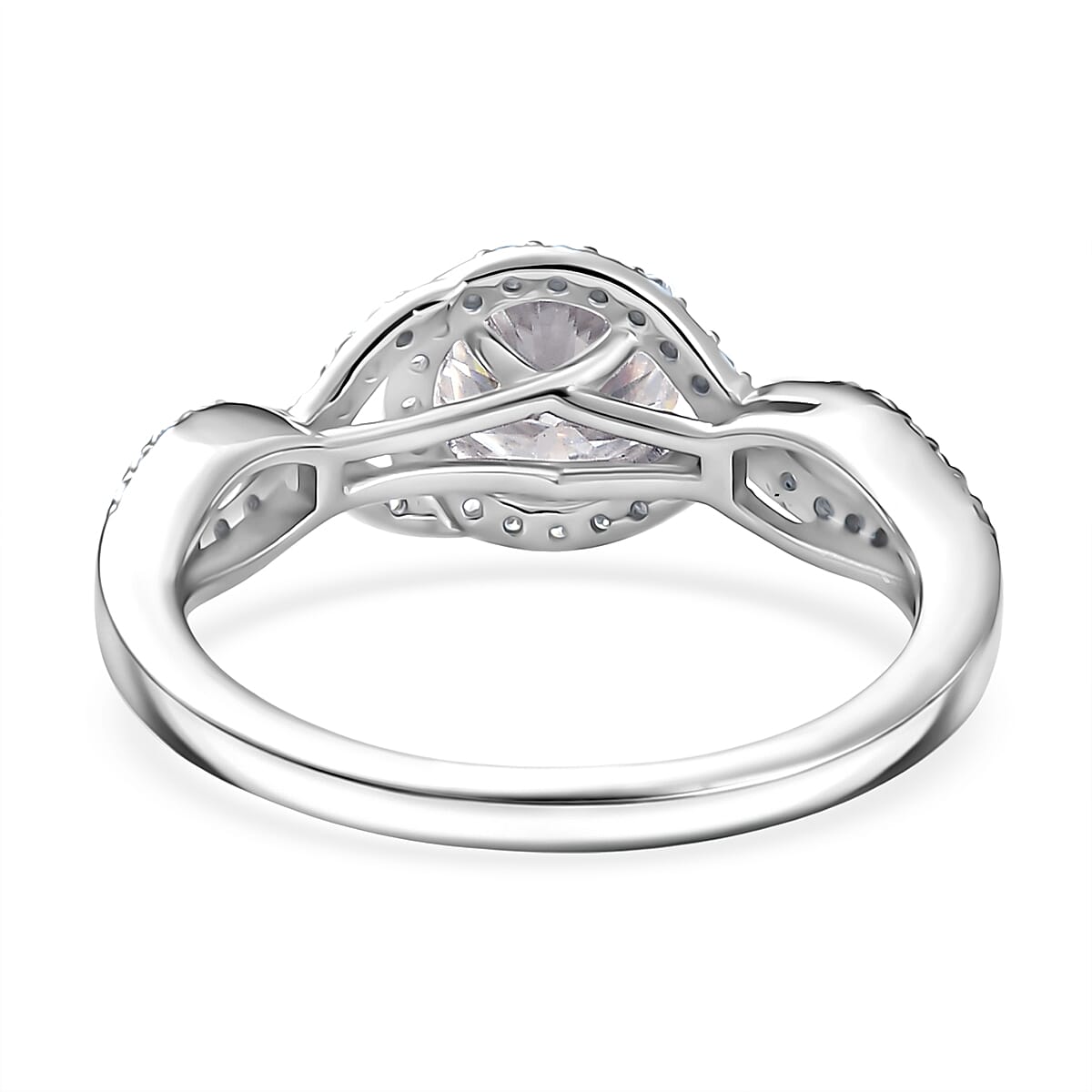 1.2 Ct. Moissanite Halo Ring in Rhodium Sterling Silver 8289953 5