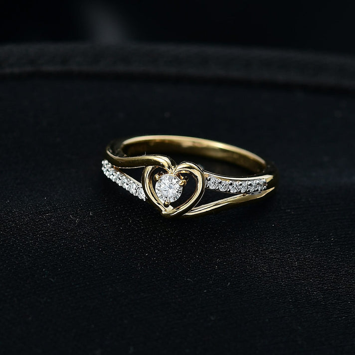 Royal Bali Collection - D'Joy Moissanite Solitaire Heart Ring in 18K Vermeil Yellow Gold Plated Sterling Silver 8508901 2