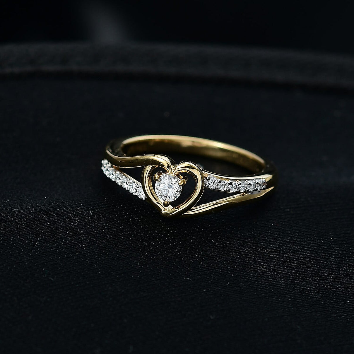D'Joy Moissanite Solitaire Heart Ring in 18K Vermeil Yellow Gold Plated Sterling Silver 8508903 2