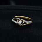 Royal Bali Collection - D'Joy Moissanite Solitaire Heart Ring in 18K Vermeil Yellow Gold Plated Sterling Silver